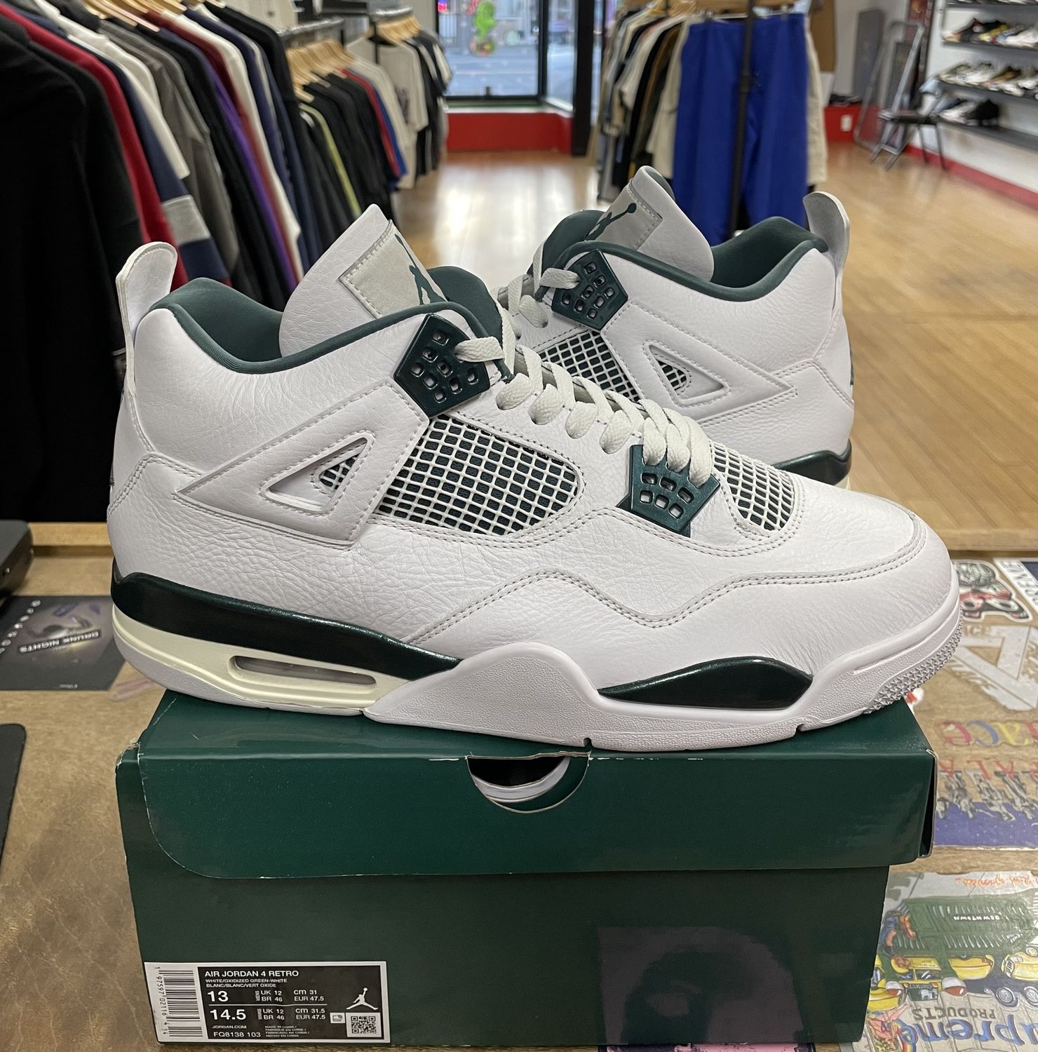 Pre Owned Jordan 4 Retro Oxidized Green Size 13