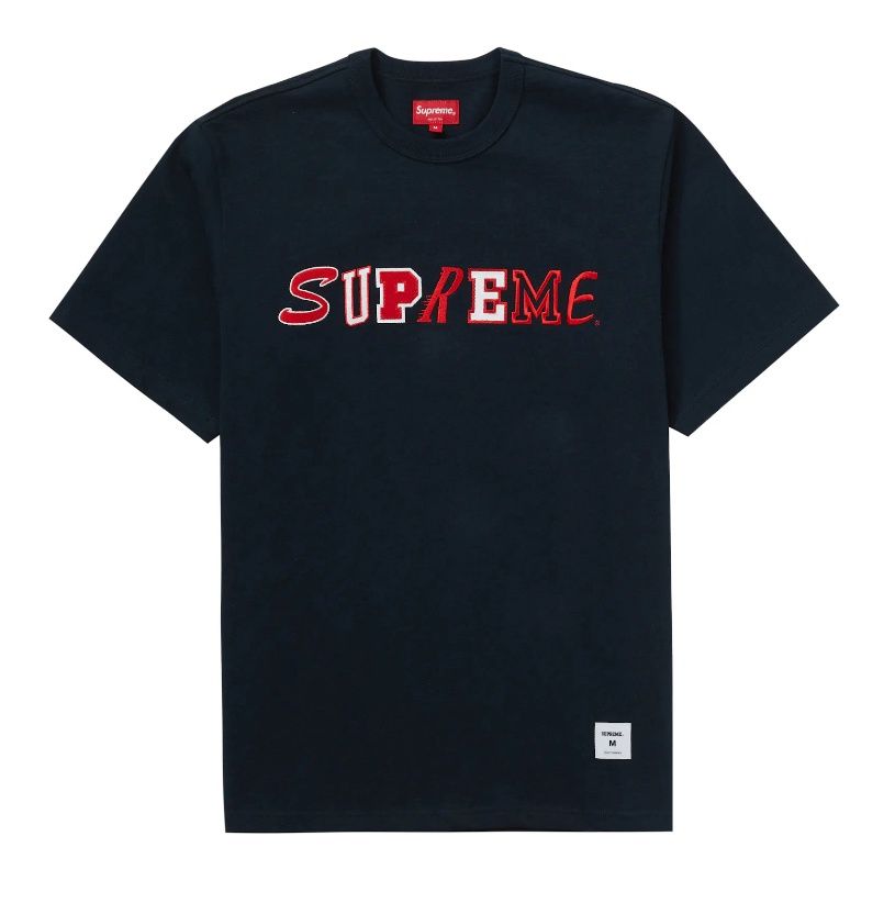 Supreme Collage Logo S/S Top Navy (F/W20) Size Large (New)