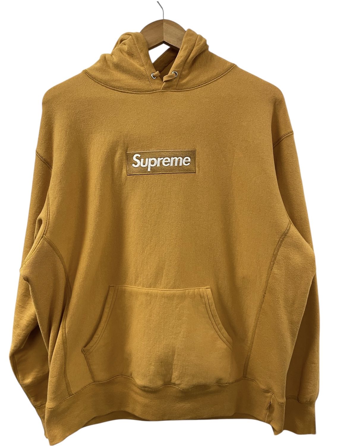 Supreme Box Logo Hooded Sweatshirt (FW21) Light Mustard Size Medium