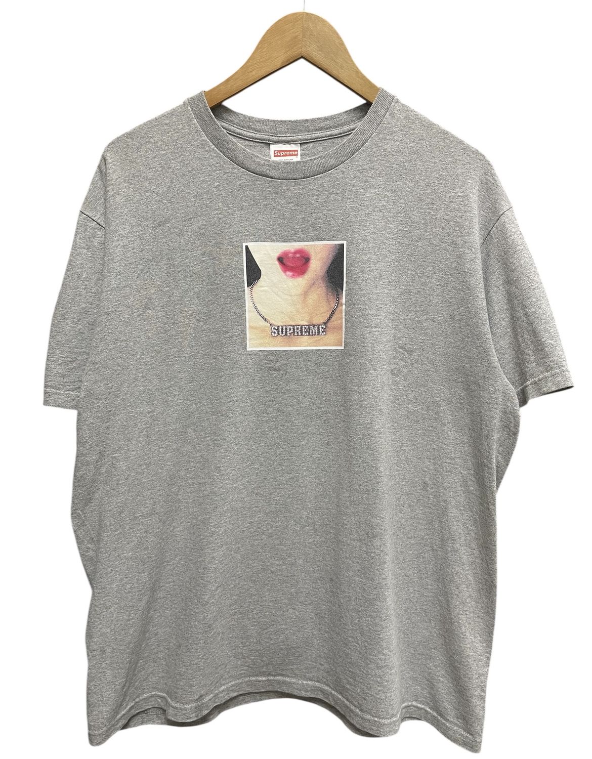Supreme Necklace Tee Heather Grey Size Medium