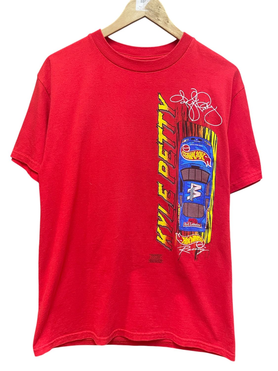 Vtg 90s Red Hot Wheels Kyle Petty Racing Nascar Tee Size M