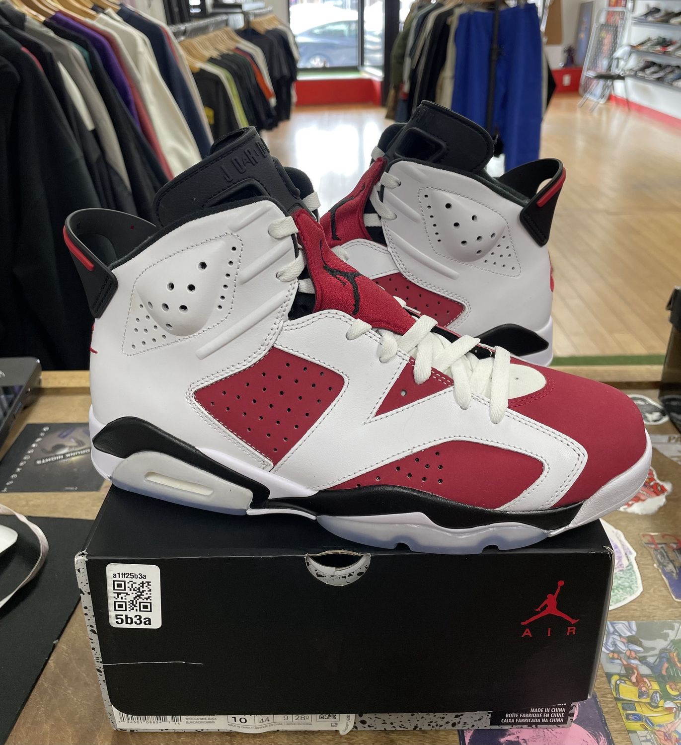 Jordan 6 Retro Carmine (2021) Size 10 (Tried On/NO Lace Locks)