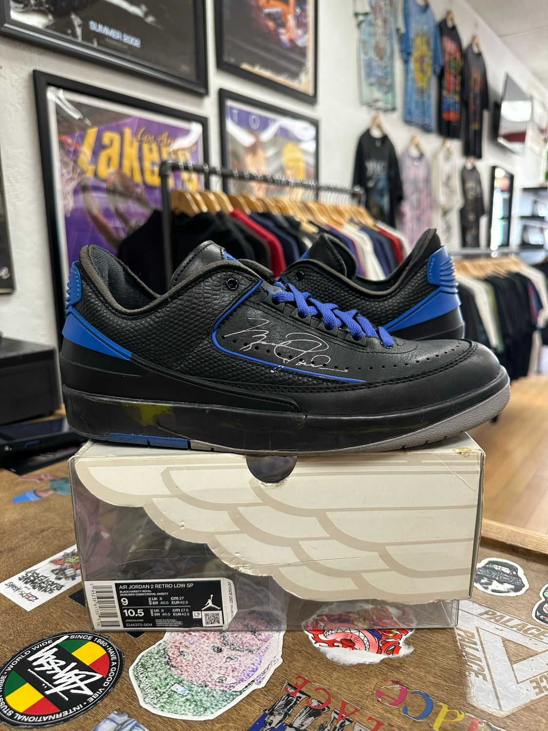 Jordan 2 Retro Low SP Off-White Black Blue Size 9 (WORN)
