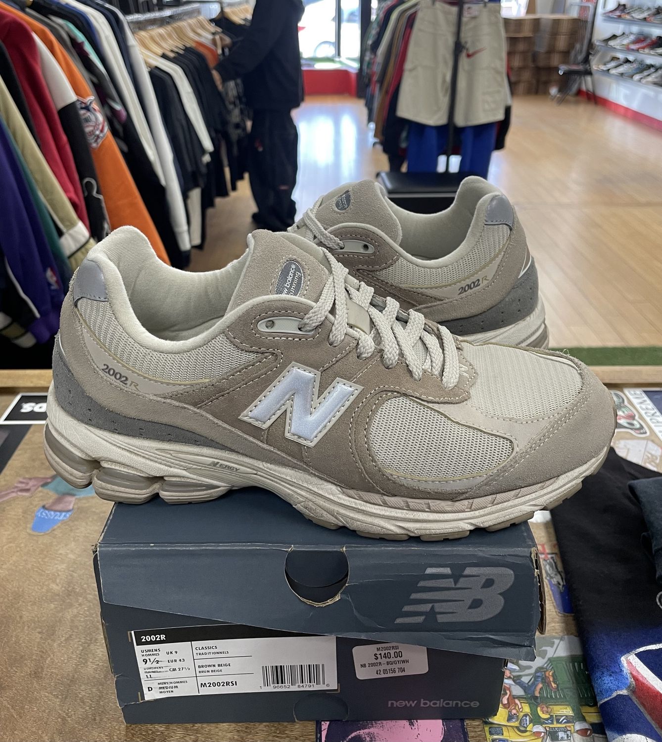 Pre Owned New Balance 2002R Driftwood Sandstone Size 9.5