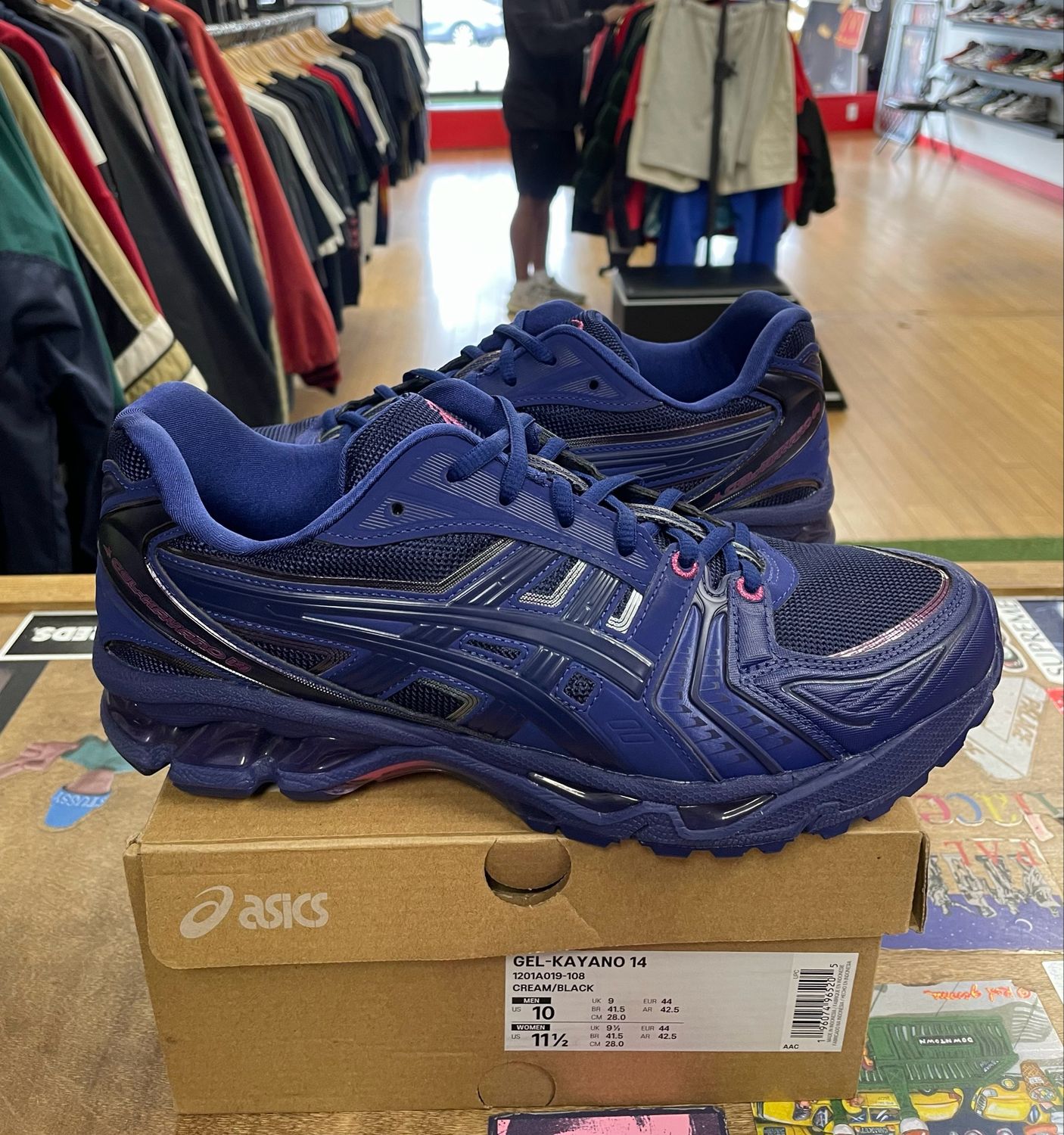 Asics Gel-Kayano 14 8ON8 Indigo Blue Size 10.5 (WORN)(REPLACEMENT BOX)