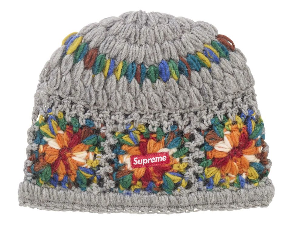 Supreme Crochet Beanie (SS25) Heather Grey