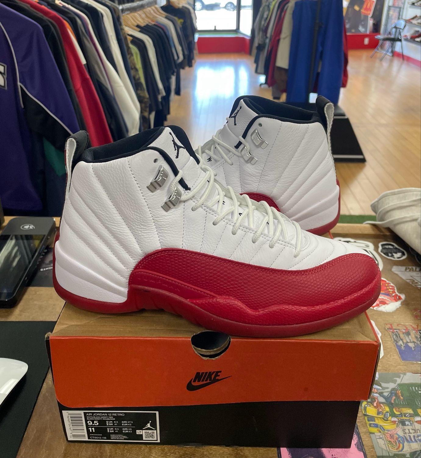 Lightly Worn Jordan 12 Retro Cherry (2023) Size 9.5