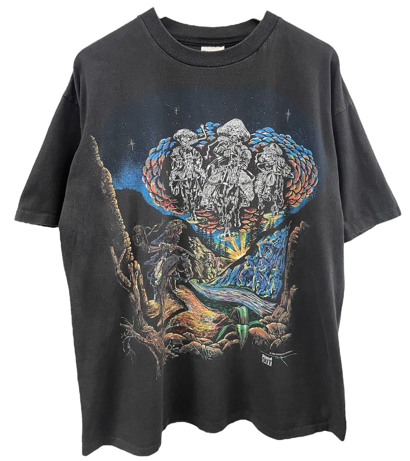 Vtg Stand Out Cowboy Tee Size XL