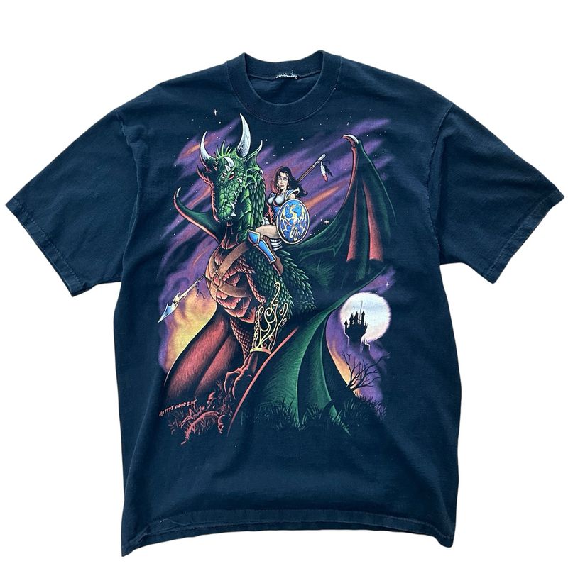 1998 Liquid Blue Dragon Enchantress Tee Size XL