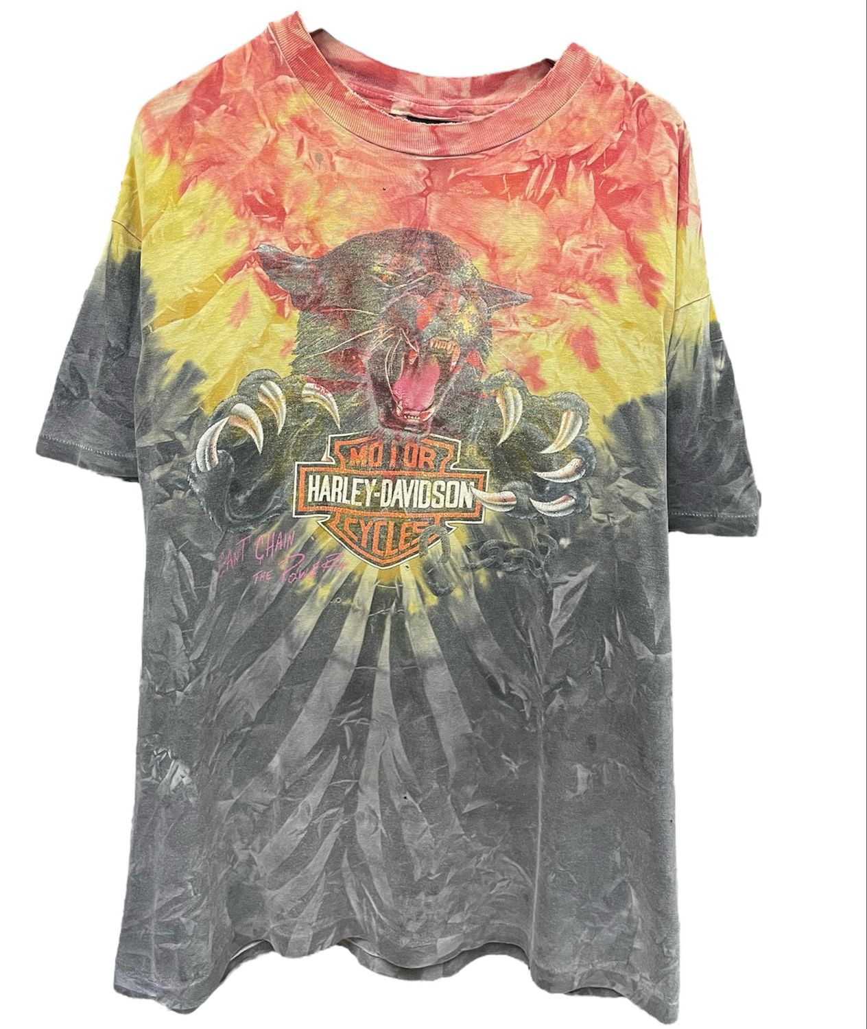90&#39;s Harley Davidson Panther Tie-Dye Tee Size XL