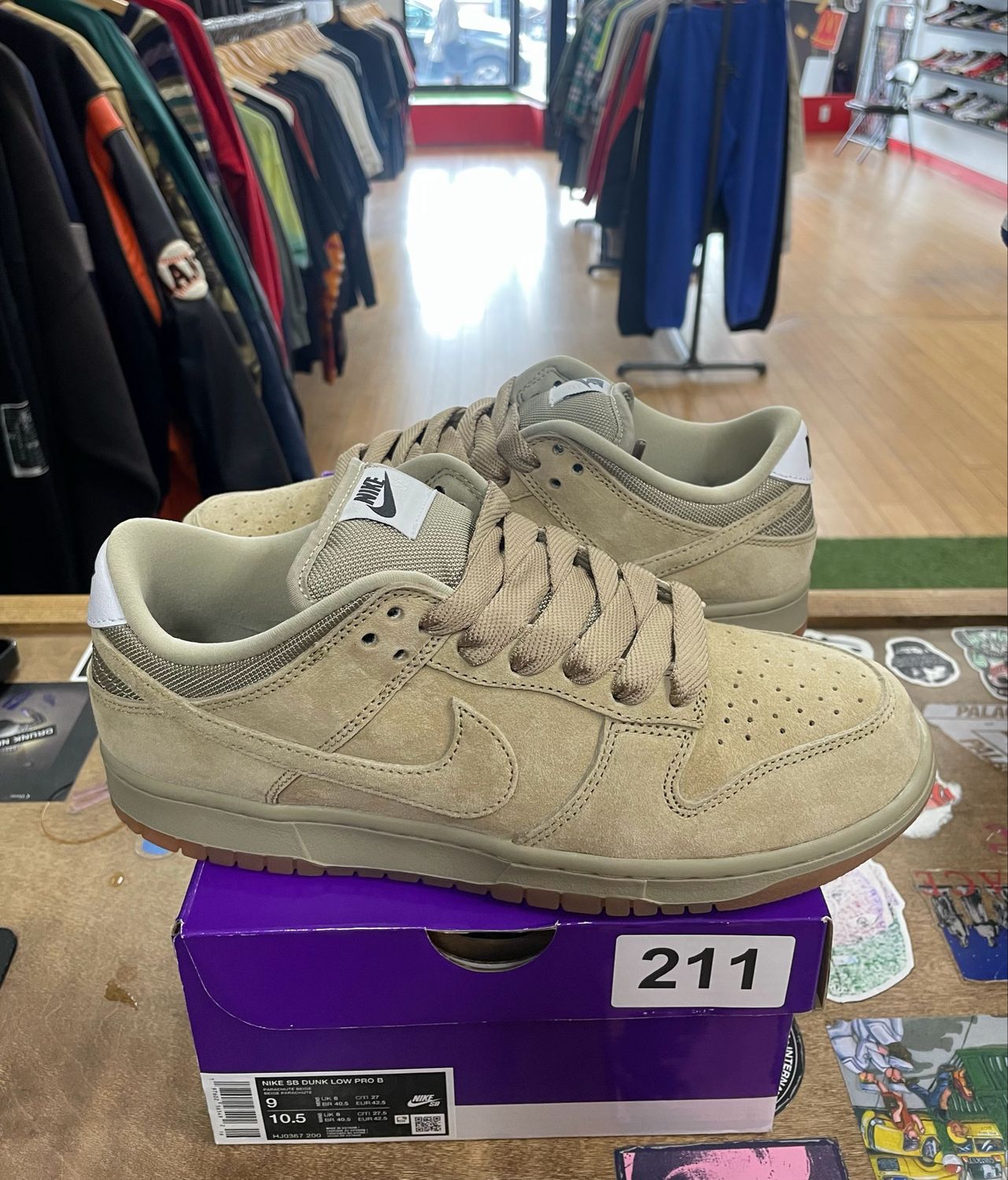 Tried On Nike SB Dunk Low Pro B Parachute Beige Size 9