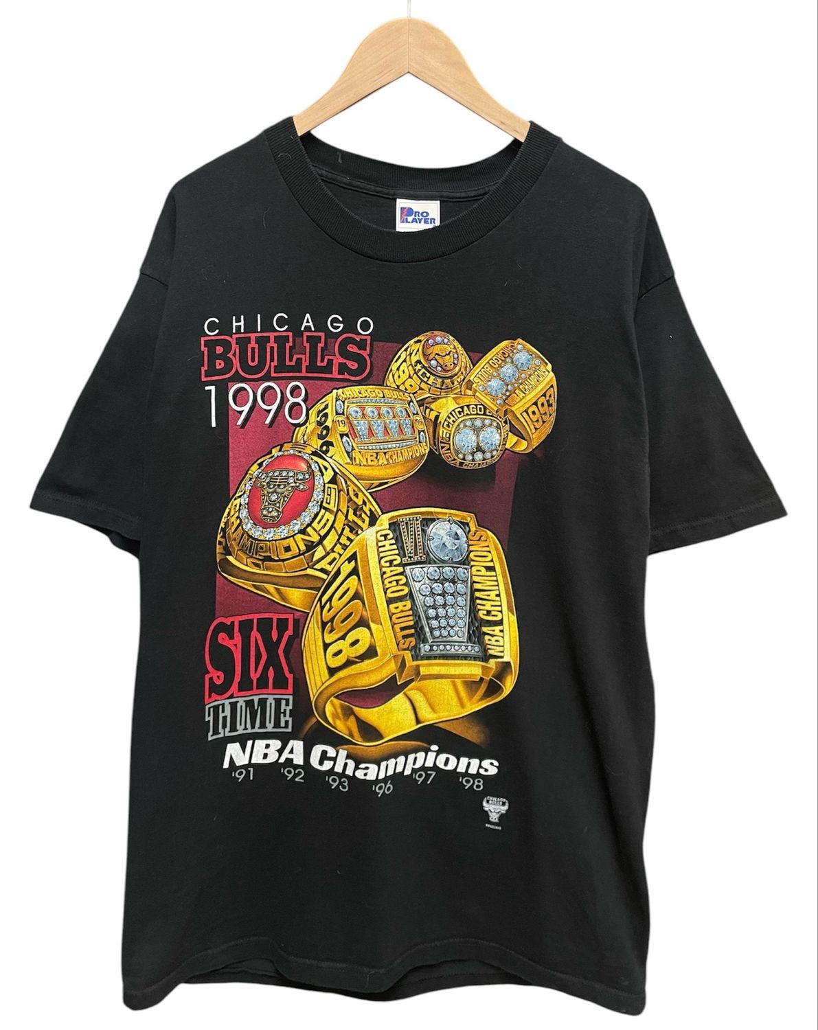 1998 Chicago Bulls Rings Tee Size Large