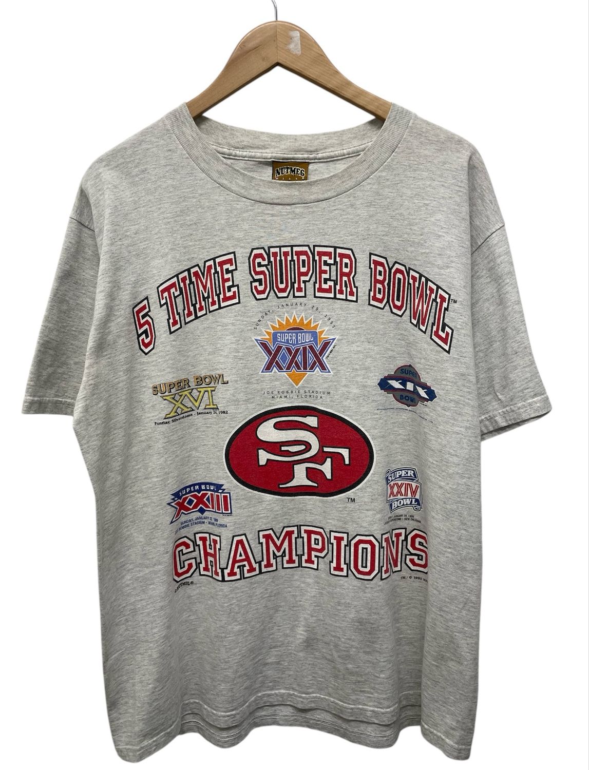 1995 49ers 5x Super Bowl Champs Tee Size Large