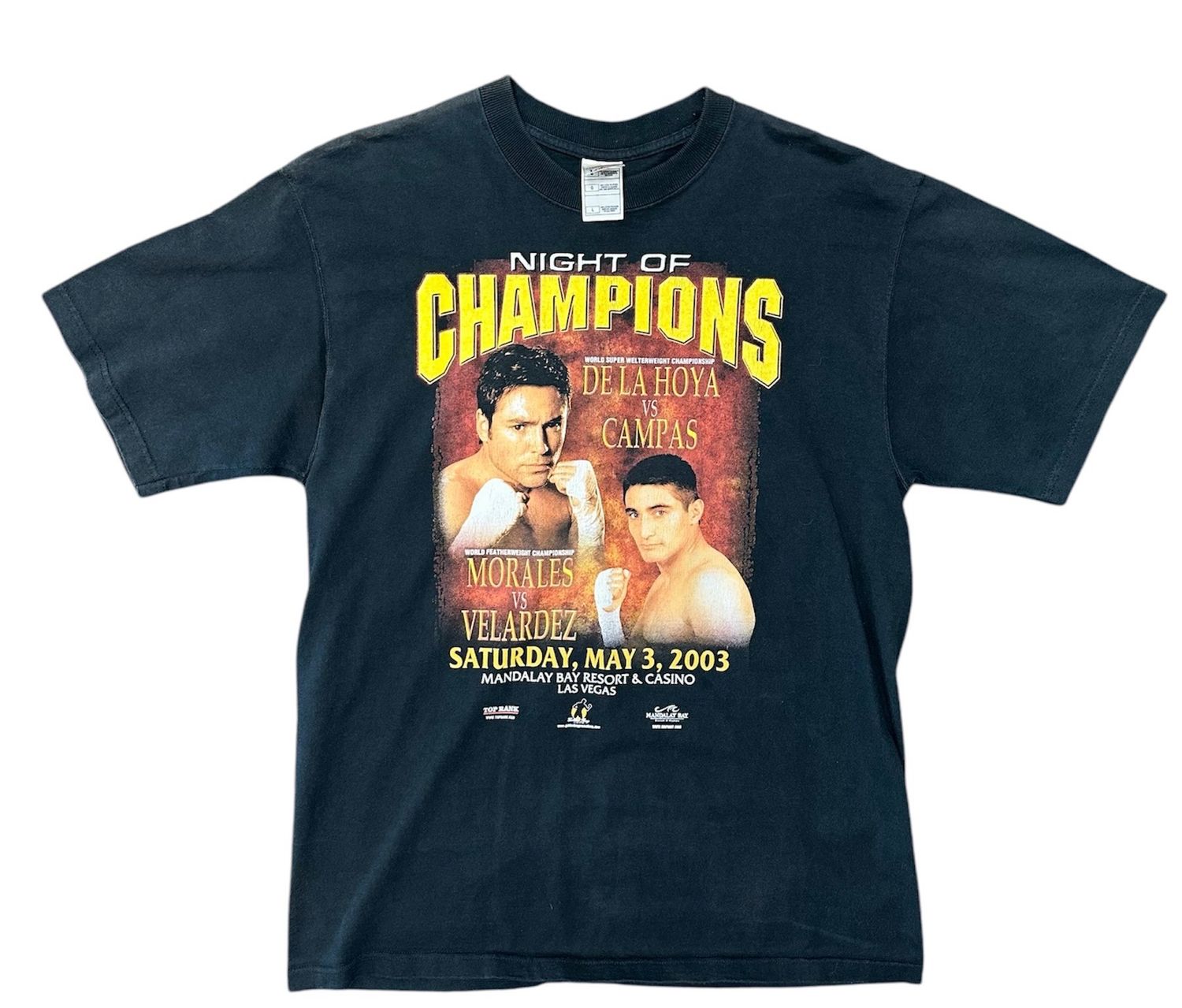 Vtg 2003 &quot;Night of champions&quot; Boxing Tshirt Size Large