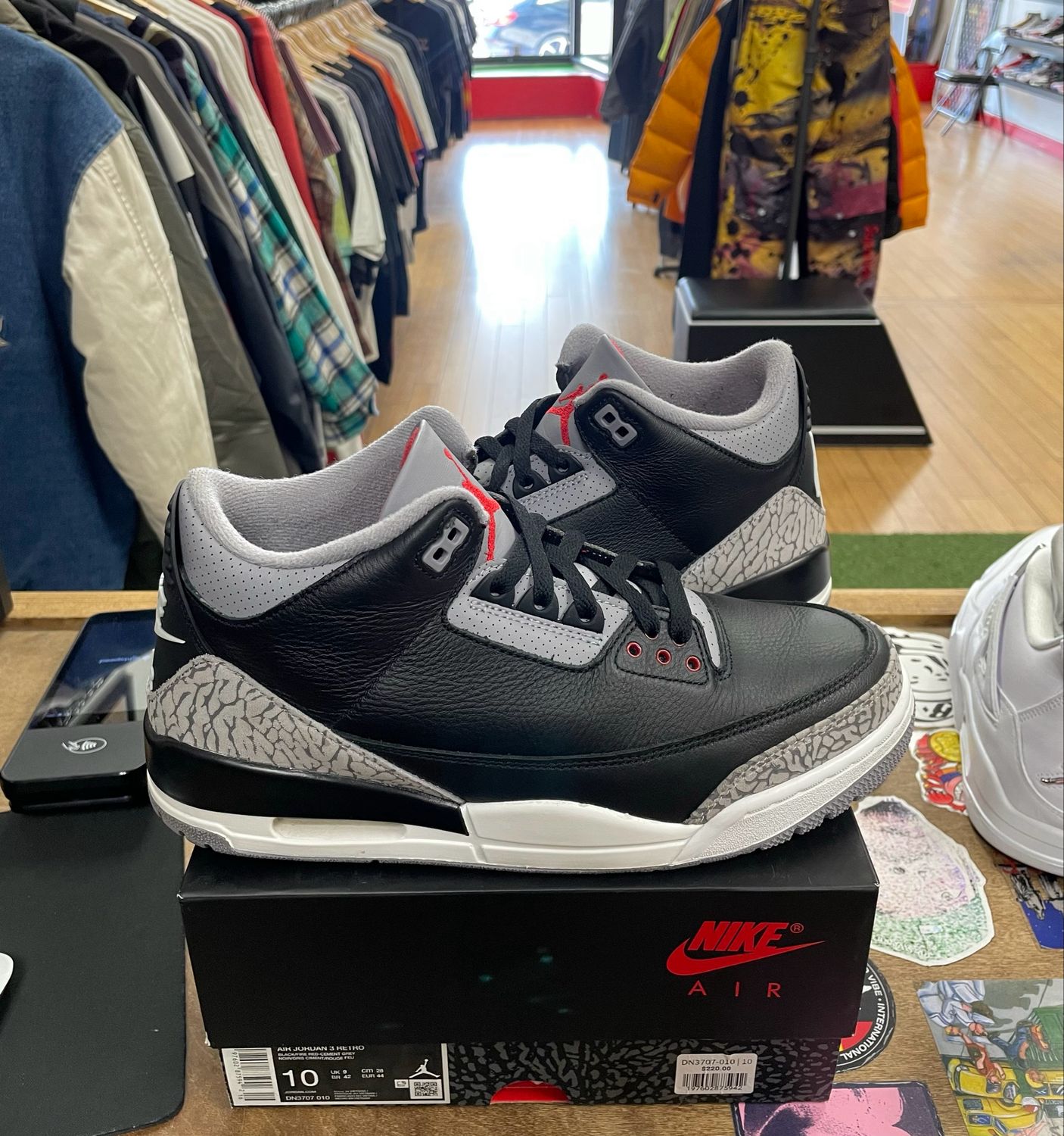 Jordan 3 Retro OG Black Cement (2024) Size 10 Pre-Owned
