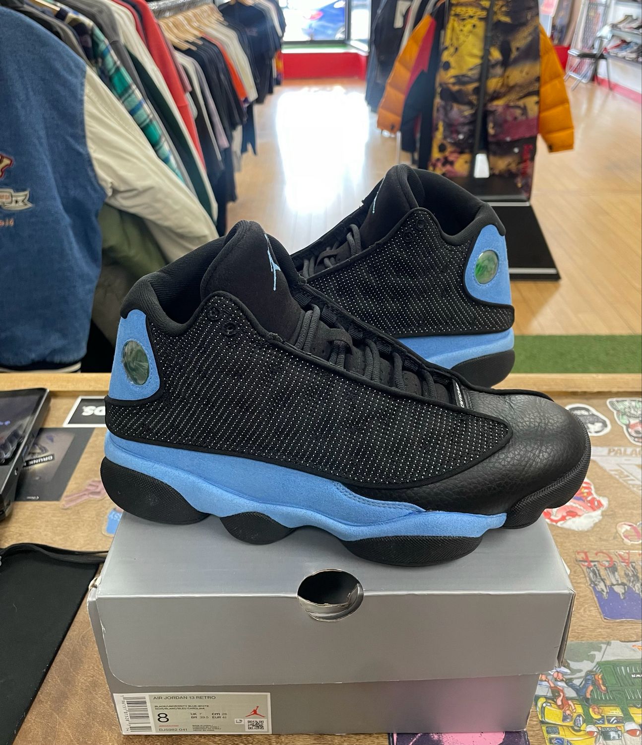 Pre Owned Jordan 13 Retro Black University Blue Size 8