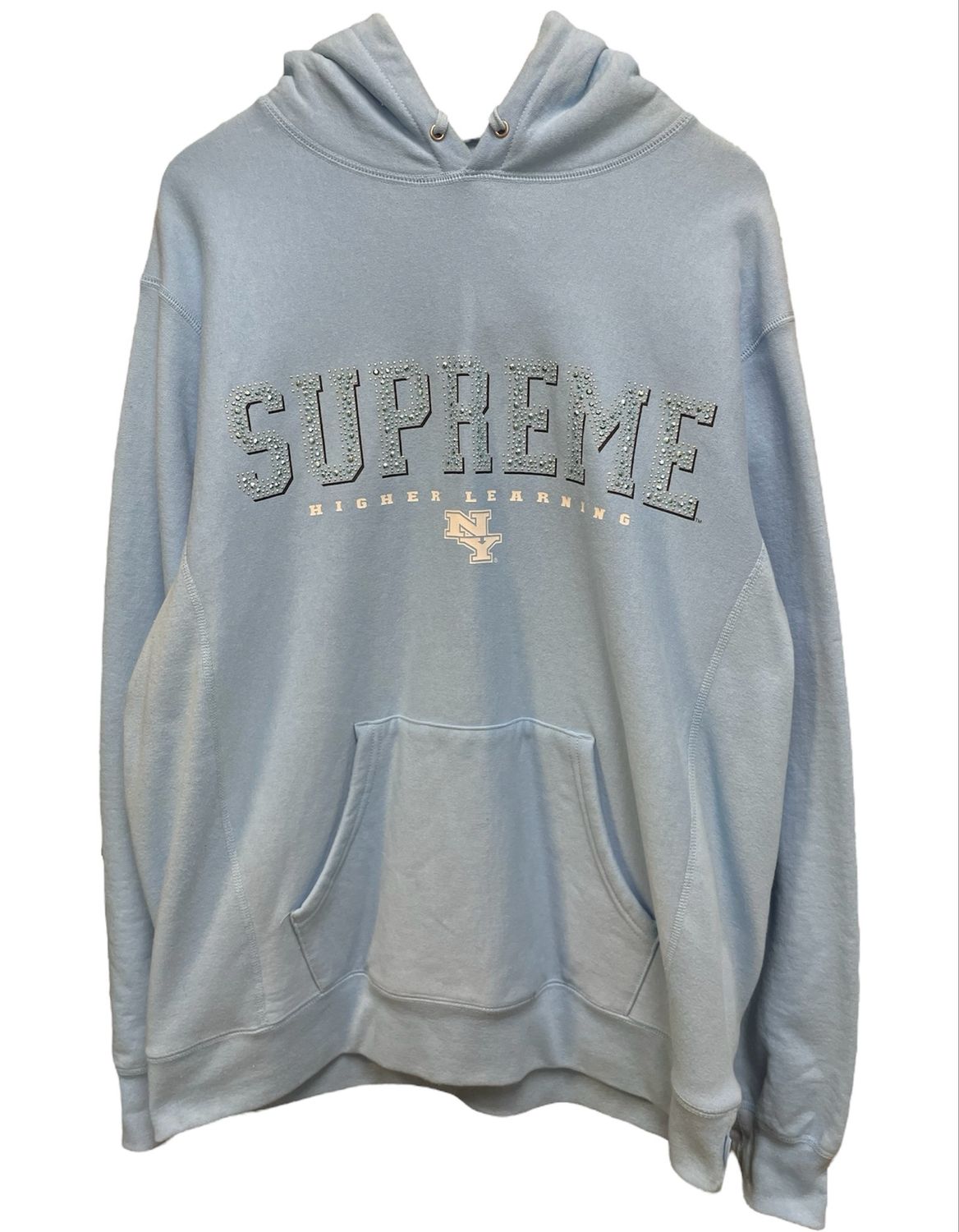 Supreme Gems Hooded Sweatshirt Ice Blue Size XL (WORN)
