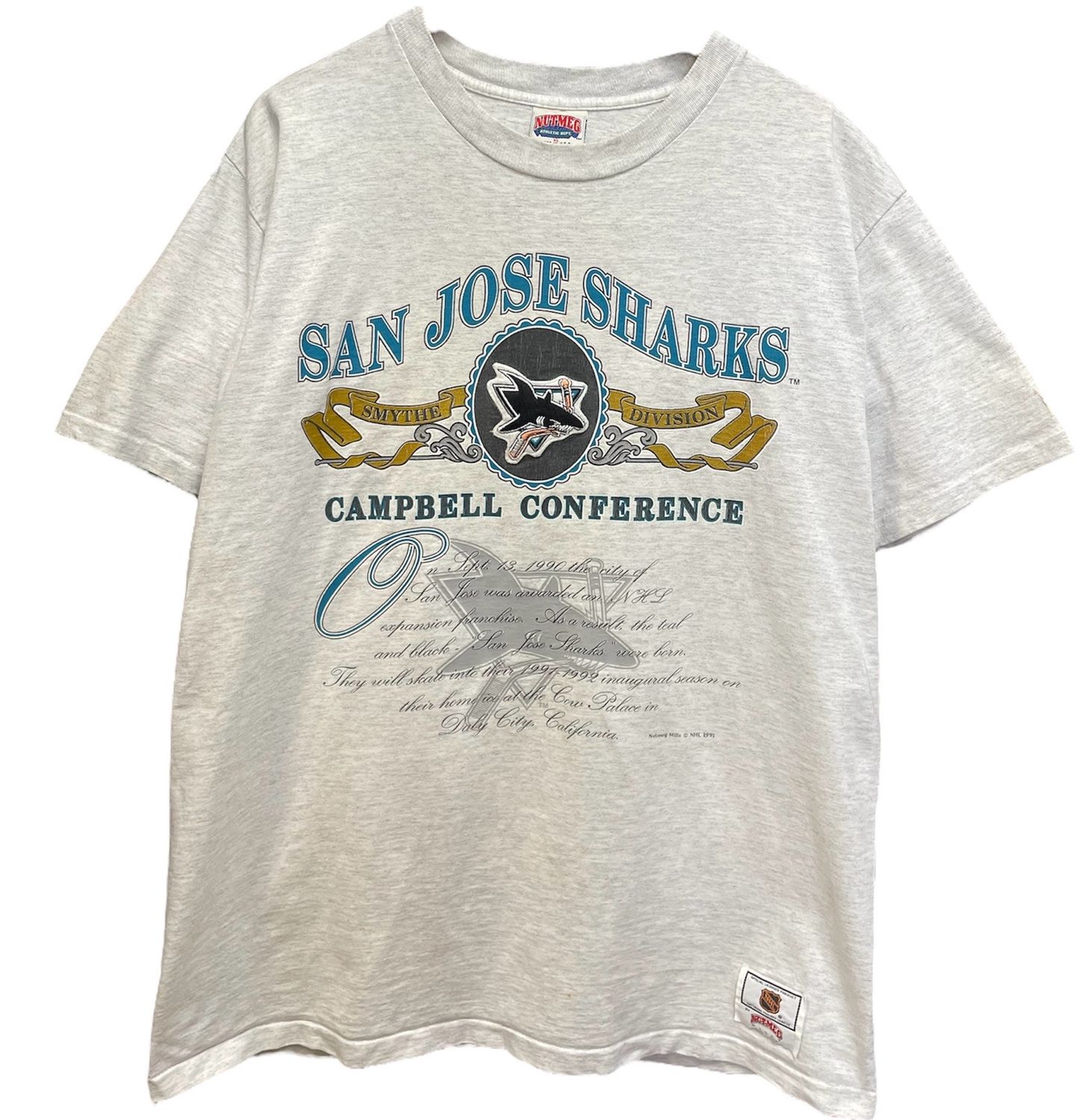 Vintage San Jose Sharks Nutmeg Tee Size XL