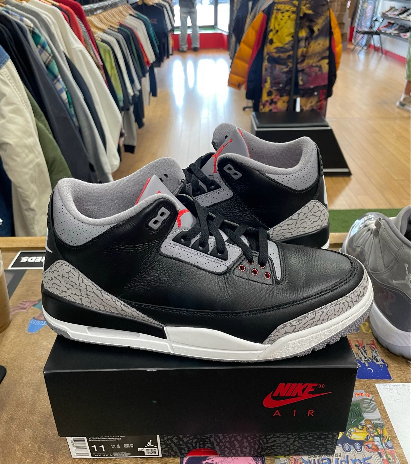 Pre Owned Jordan 3 Retro OG Black Cement (2024) Size 11