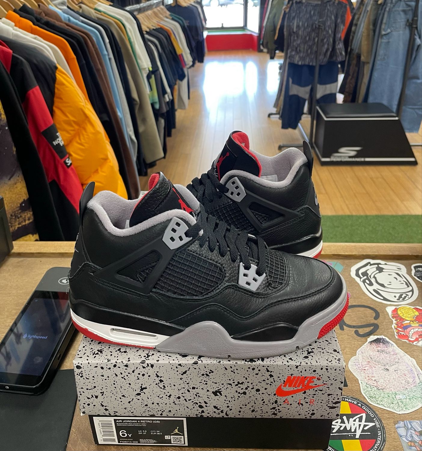 Pre Owned Jordan 4 Retro Bred Reimagined Size 6Y