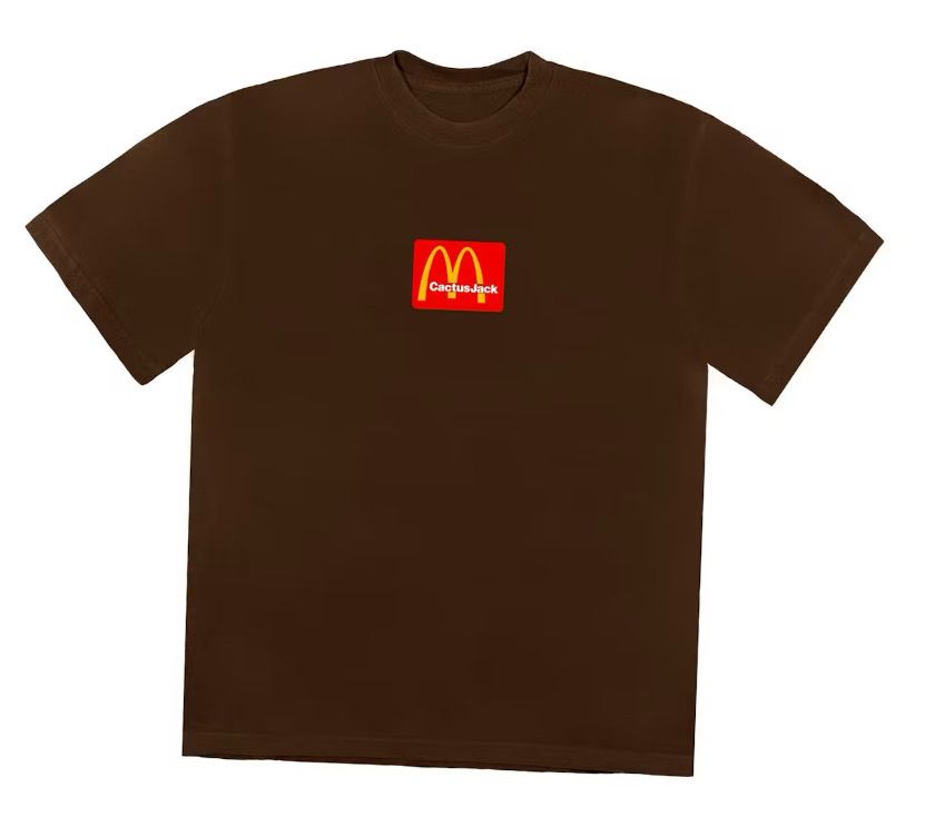 Travis Scott x McDonald&#39;s Sesame III T-shirt Brown Size Large (NEW)