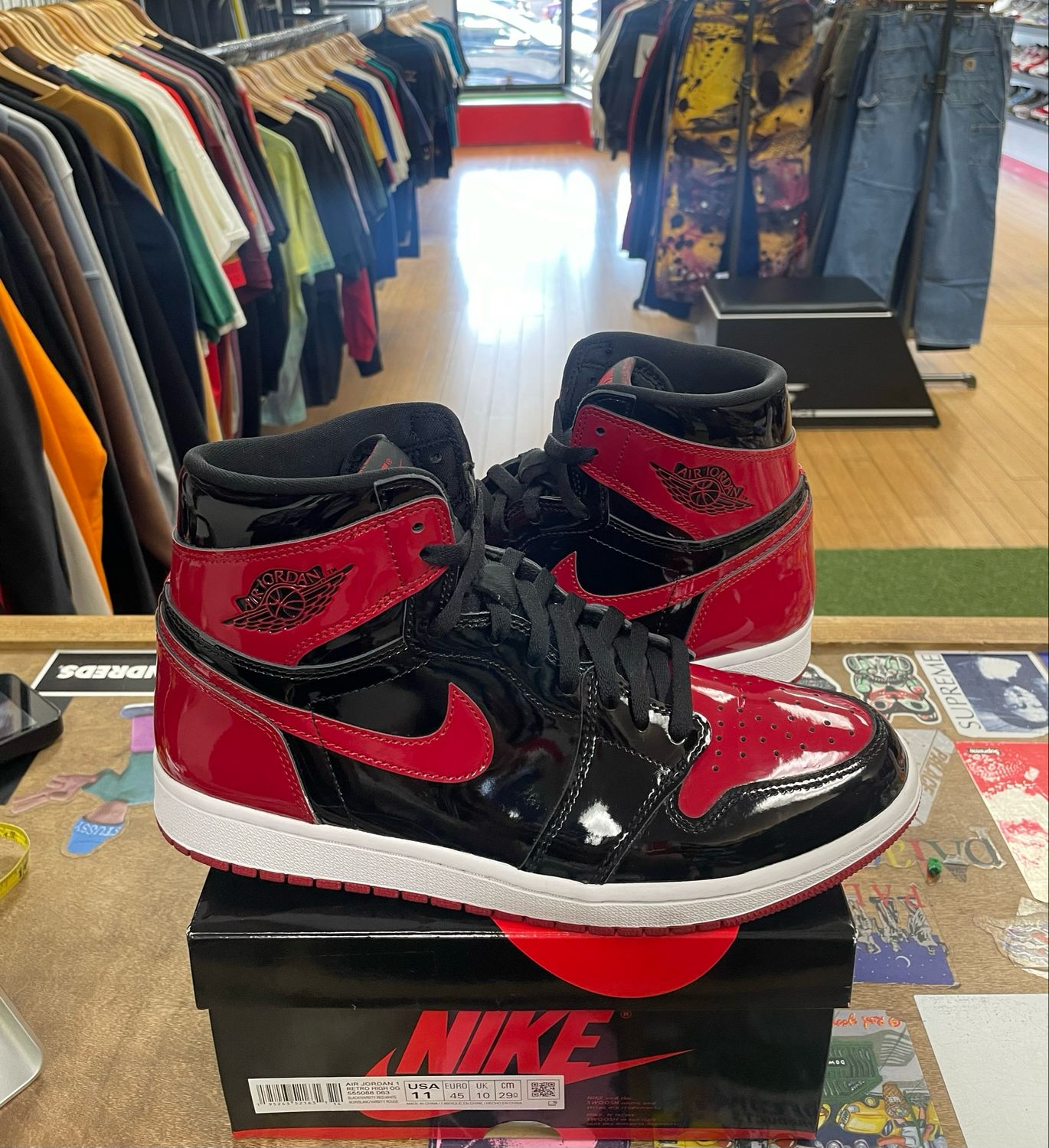 Pre Owned Jordan 1 Retro High OG Patent Bred Size 11