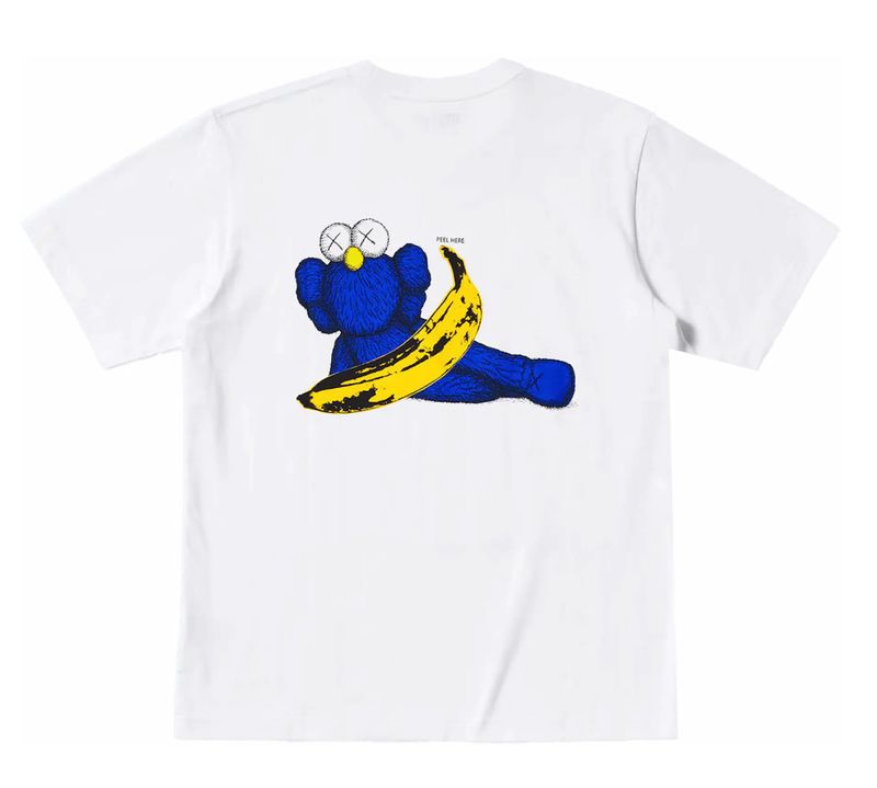 New KAWS x Uniqlo Warhol UT Graphic 471321 T-shirt White Size XL