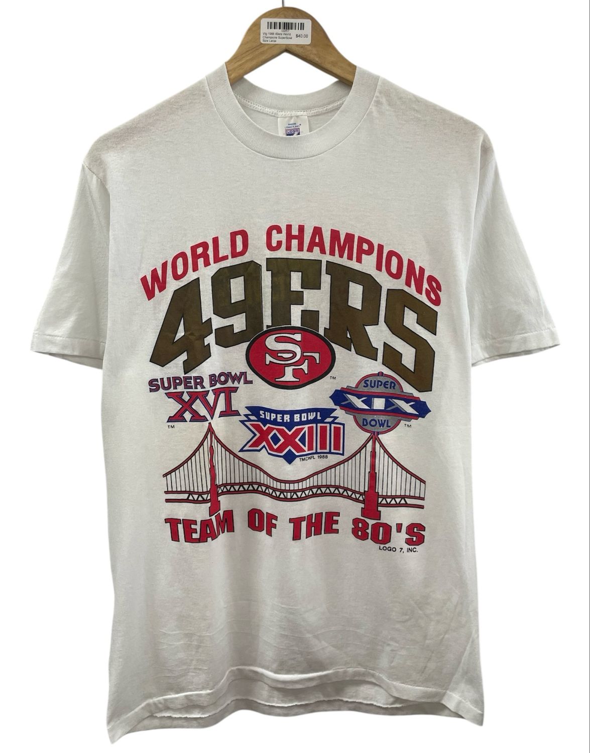 Vtg 1988 49ers World Champions SuperBowl Size Large