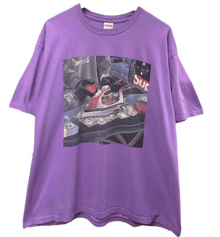 Pre Owned Supreme Gas Tee Purple Size XL