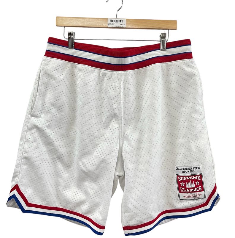 Lightly Worn Supreme Mitchell &amp; Ness Basketball Short White Size M