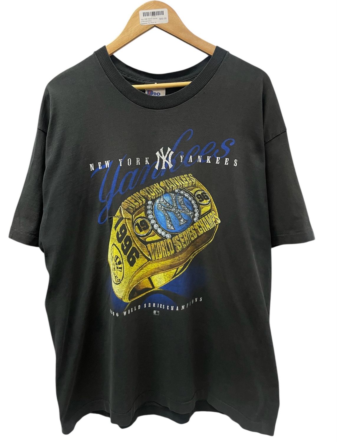 Vtg 1996 World Series Championship Yankees Tee Size XL