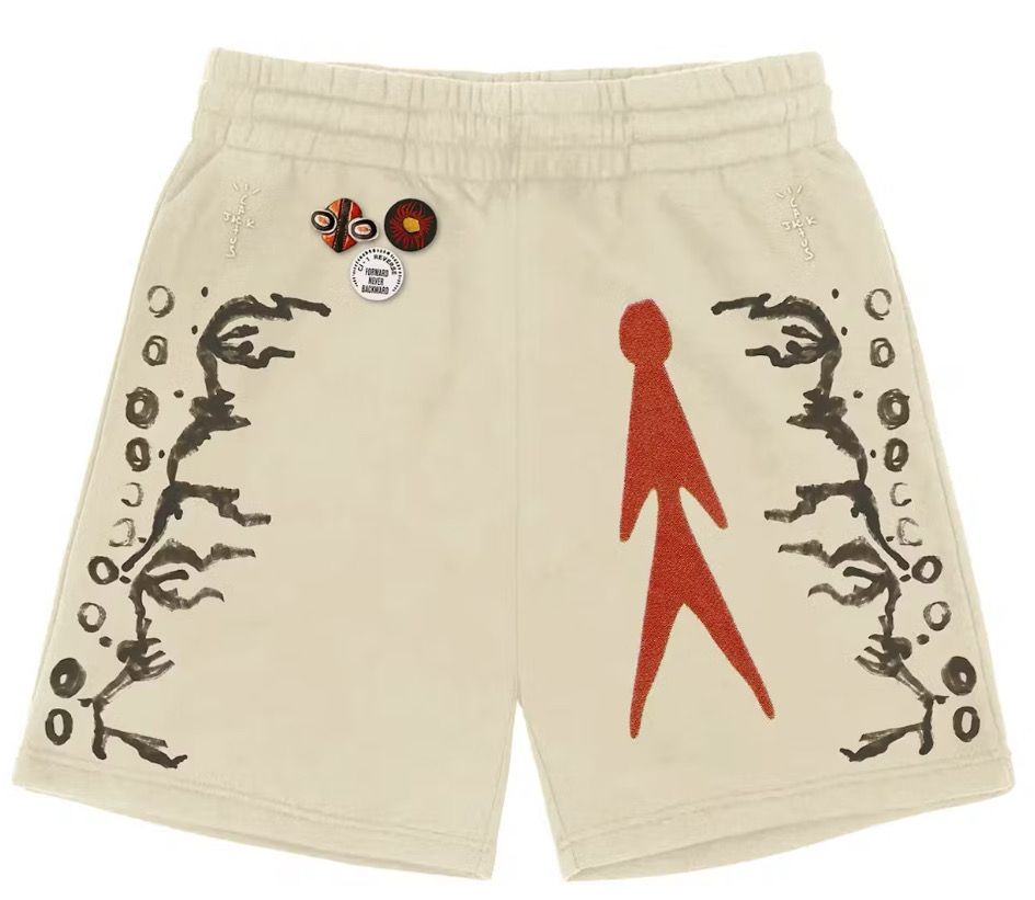 Travis Scott Character Shorts Natural Size Large (NEW)