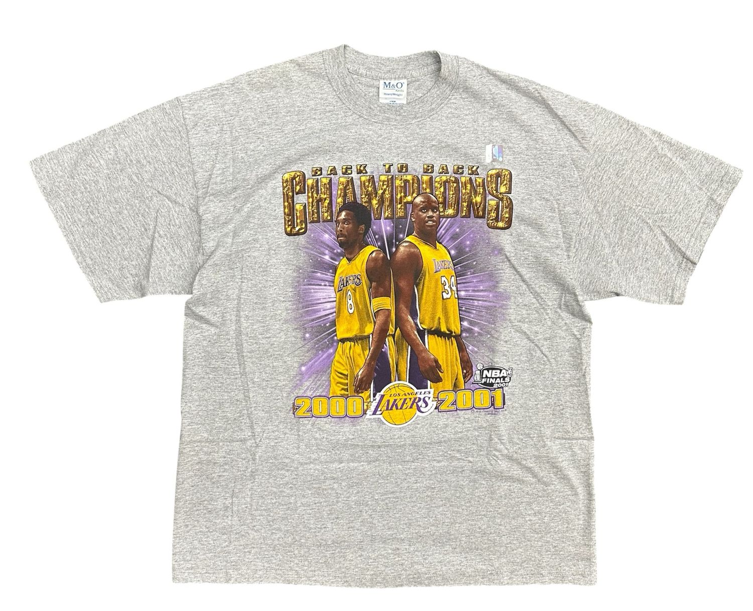 Vintage 2001 Lakers Back to Back Champions Shirt Size XL