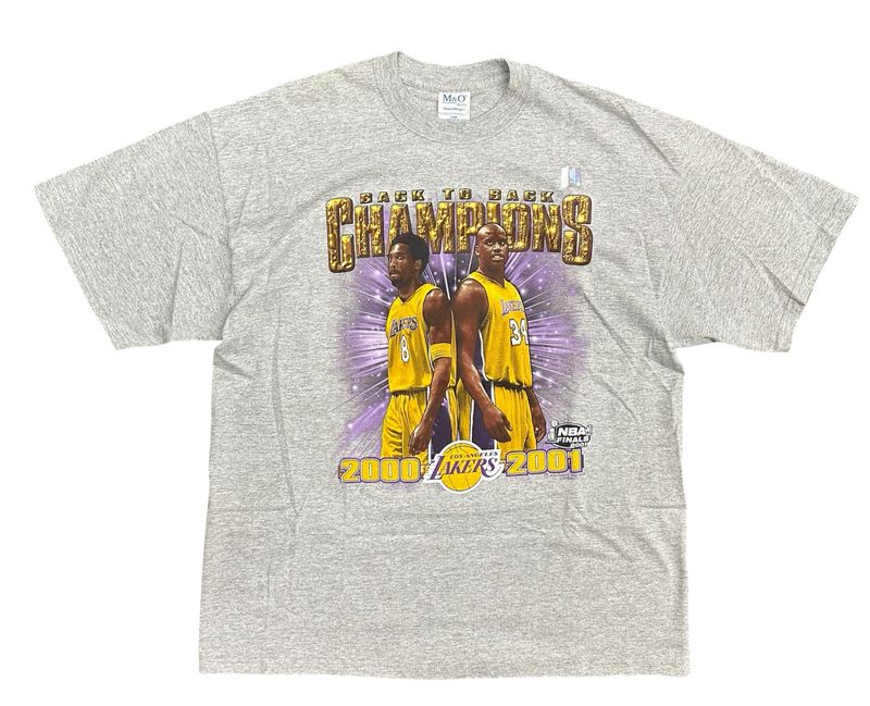 Vintage 2001 Lakers Back to Back Champions Shirt Size XL