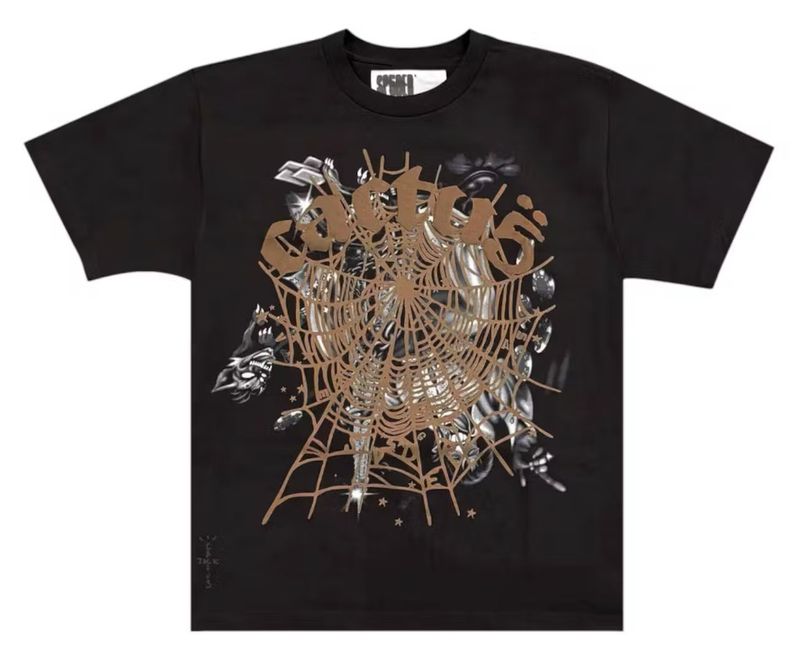 New Sp5der x Travis Scott Cactus Jack Airbrush T-shirt Black Size M