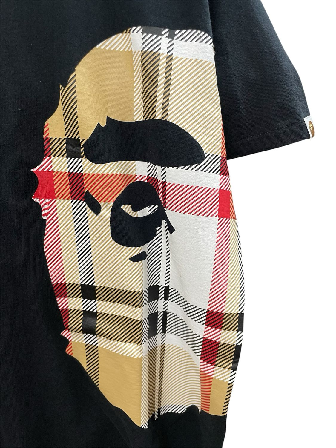 BAPE Check Side Big Ape Head Tee Size Large (Lightly Worn)