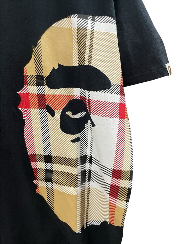 BAPE Check Side Big Ape Head Tee Size Large (Lightly Worn)