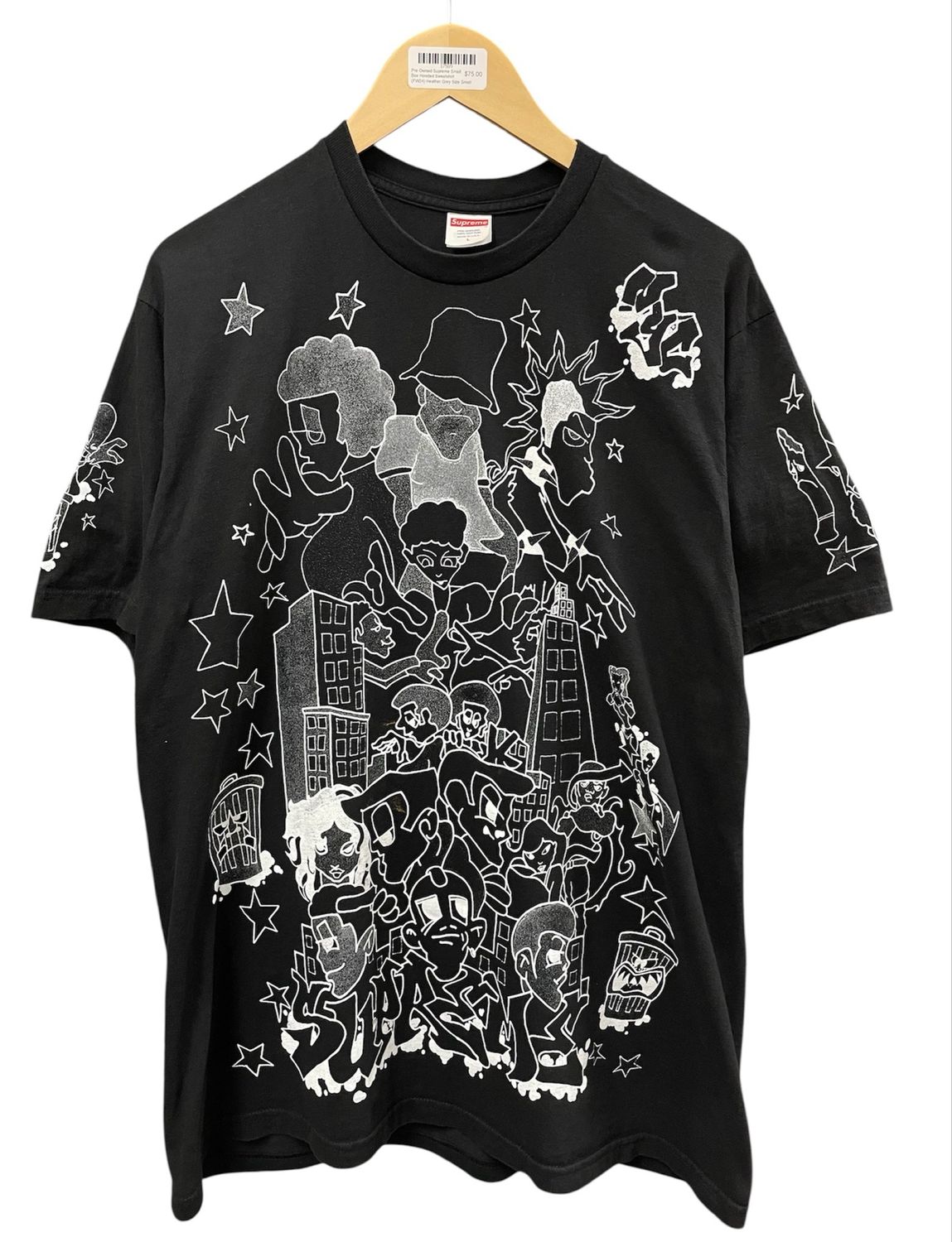 Supreme Downtown Tee Black Size L (WORN)