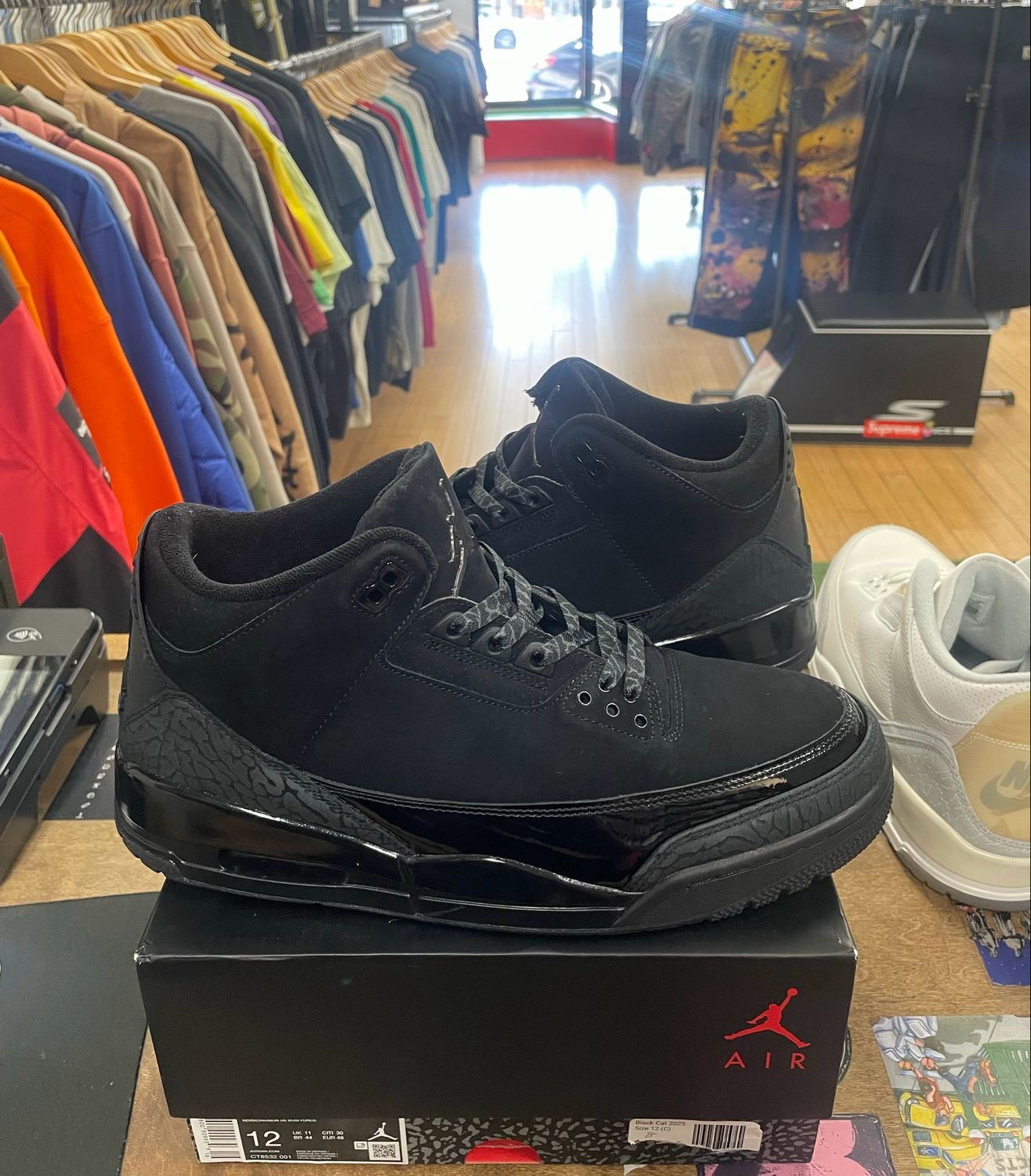 Jordan 3 Retro Black Cat (2025) Size 12 (Worn)