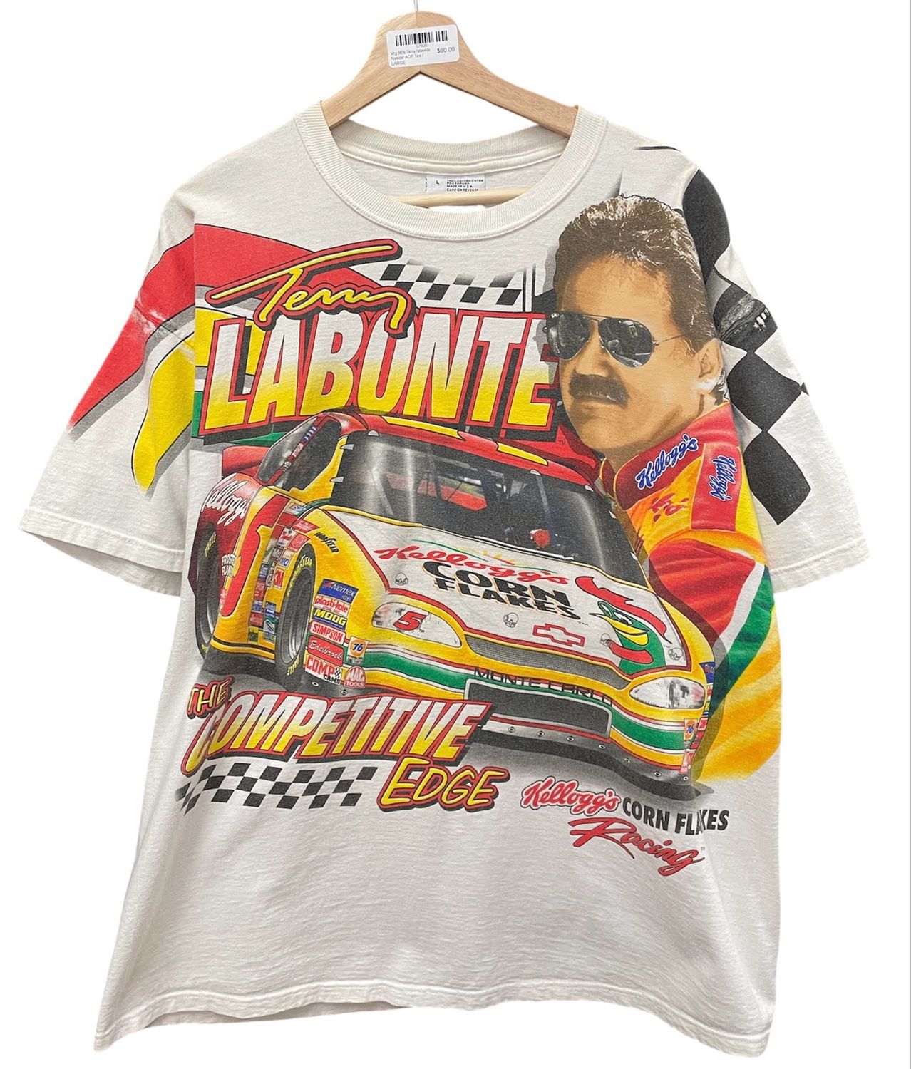 Vtg 90&#39;s Terry labonte Nascar AOP Tee