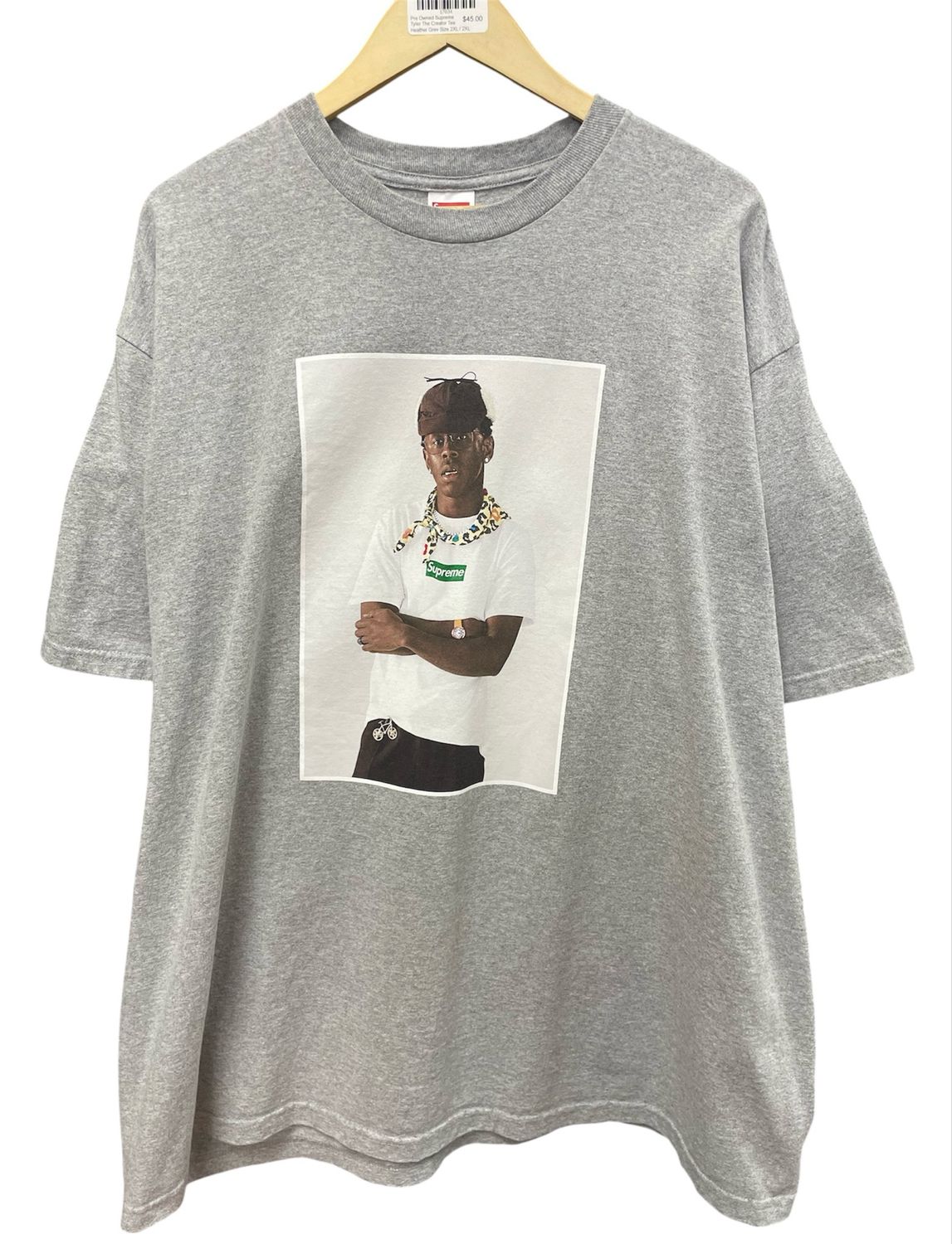 Pre Owned Supreme Tyler The Creator Tee Heather Grey Size 2XL
