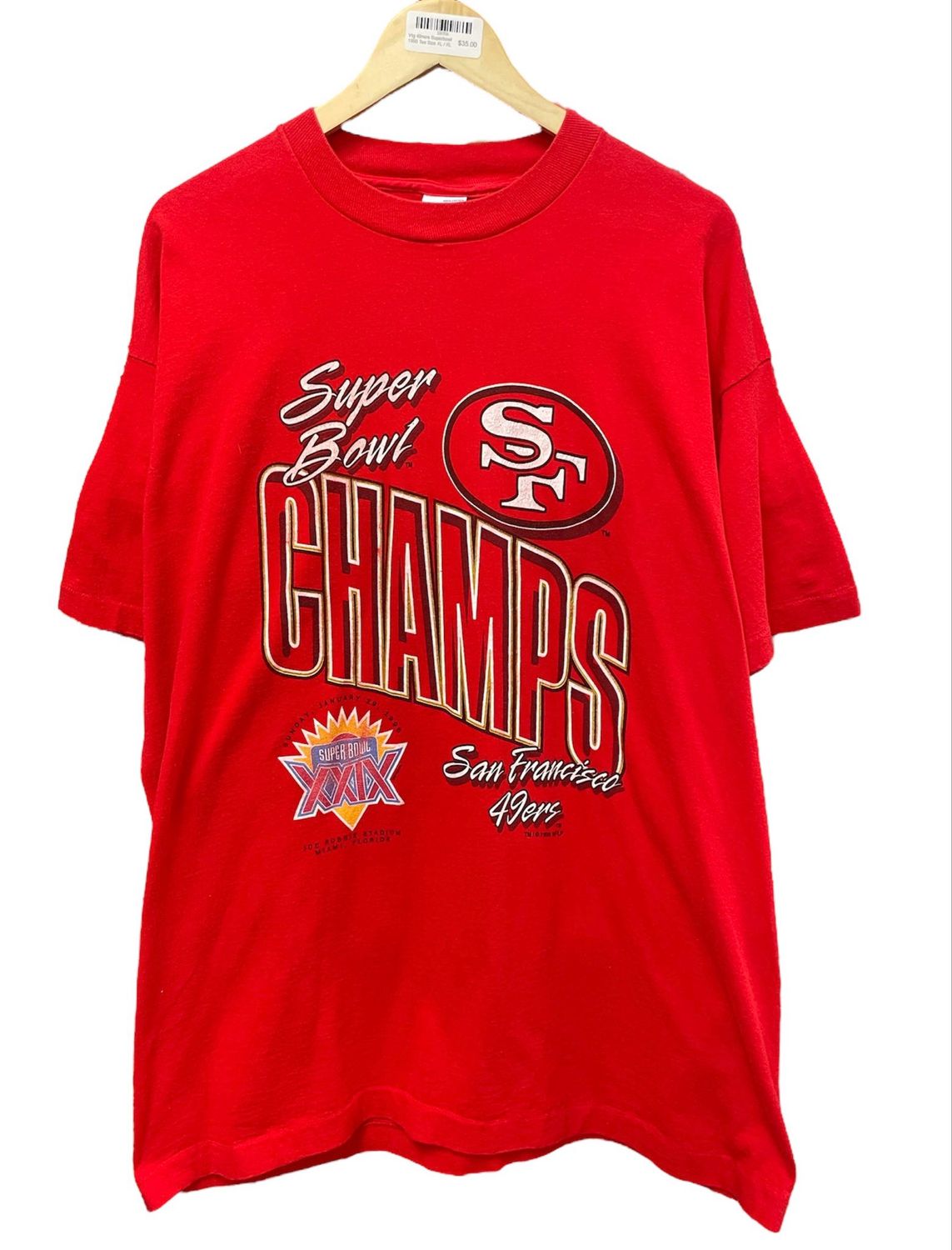 Vtg 49ners Superbowl 1995 Tee Size XL