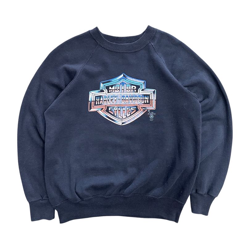 Vtg 1987 Harley Davidson 3d Emblem Crewneck