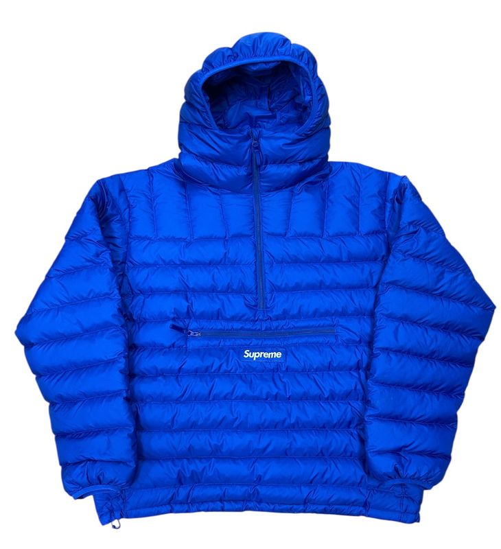 Supreme Micro Down Half Zip Hooded Pullover Royal (Lightly Worn)