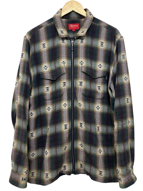 Pre Owned Supreme Plaid Flannel Zip Up FW17
