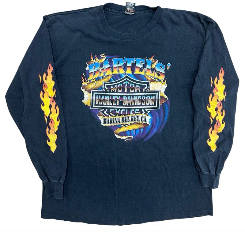 Vtg &#39;97 Harley Davidson Bartel&#39;s Marina Del Rey,CA Long Sleeve 25x32