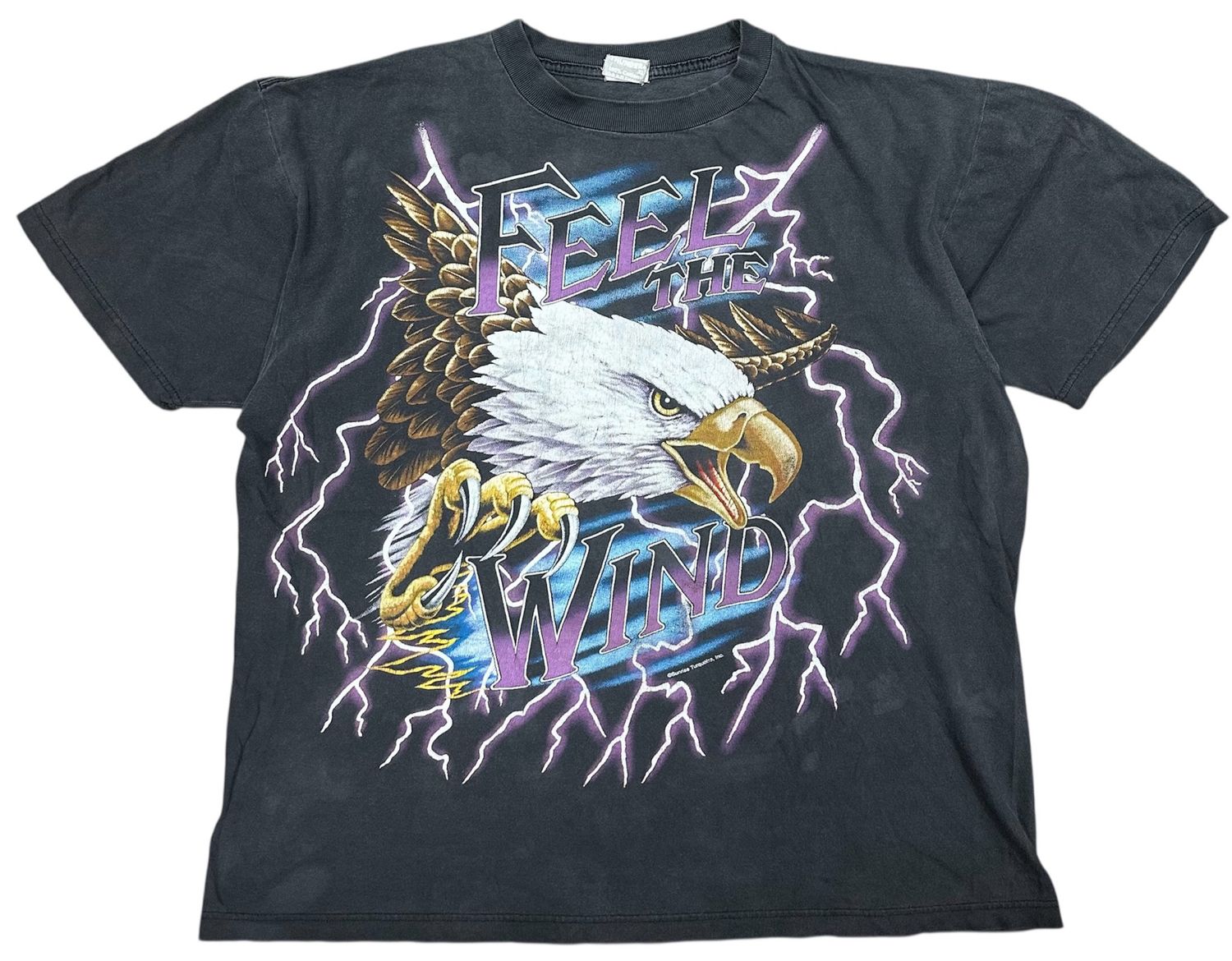 Vtg Feel The Wind American Thunder Tee 27x31