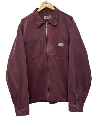 Pre Owned Stussy Washed Canvas Zip Up Shirt