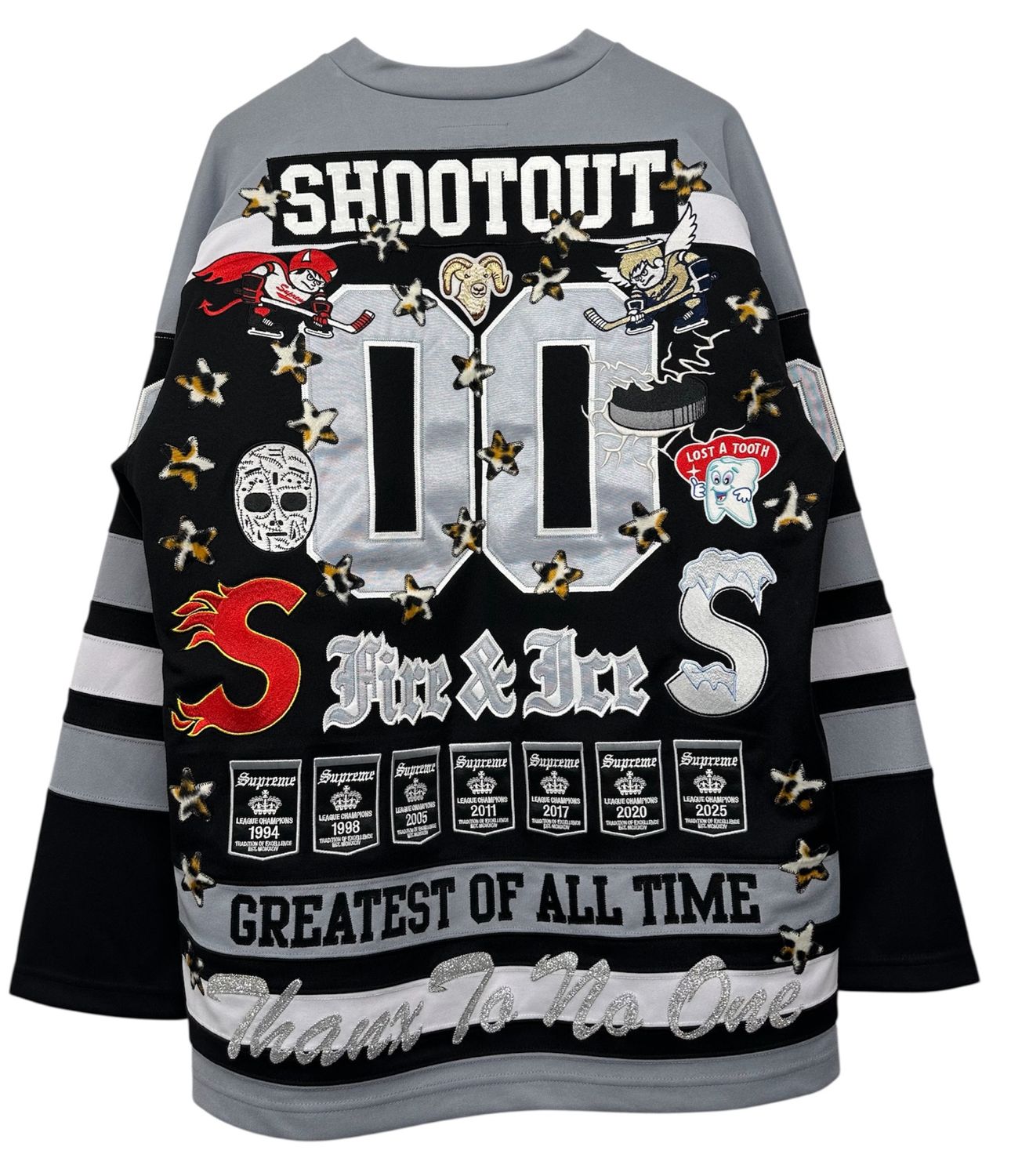 Supreme Fire &amp; Ice Hockey Jersey Black Size Large (NEW)