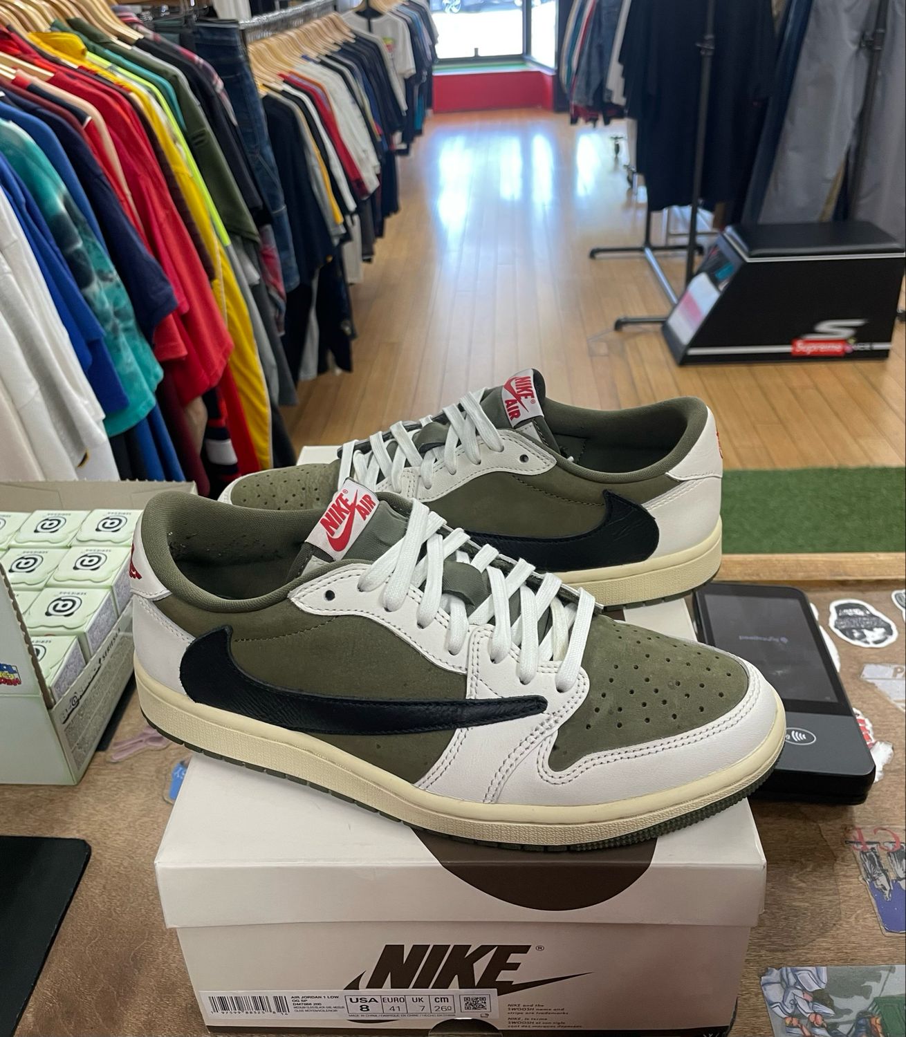 Pre Owned Jordan 1 Retro Low OG SP Travis Scott Medium Olive